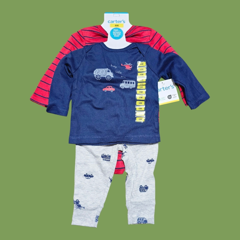 Carter's Navy & Red Baby Outfit Set 6m